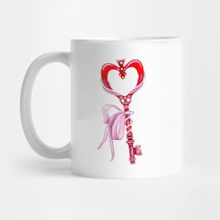 Vintage red heart key Mug